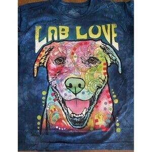 The Mountain Dean Russo Lab LOVE Abstract Pop Art 100% Cotton T-shirt  SIZE XL